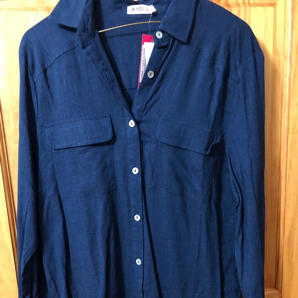 Blue button-down
